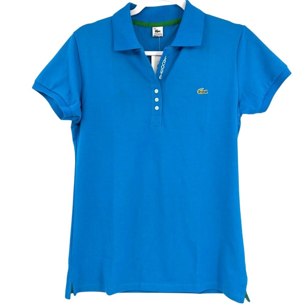 Lacoste Polo Youth Top Sz XXL Aqua NWT Preppy Clean Girl Embroidery Classic Logo